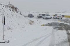 بارش شدید برف در جاده جدید شهرستان طالقان
