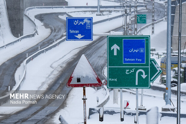 انسداد محور چالوس و آزادراه تهران شمال